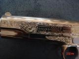 Colt 1911 Government,38 Super,fully 24K gold plated &master engraved by Seattle Engraving,never fired,box & manual-awesome showpiece !! - 6 of 15