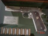 Colt WWII Commemorative pair,45,bright nickel,never fired,roll engraved,14 nickel bullets,heavy fitted cases,same serial #s,made 1970,awesome pair - 3 of 15