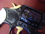Smith & Wesson 10-5,rare 2" snubby,fully refinished & engraved by Flannery Engraving,reblued,with 24K accents & gold inlay,Pearlite grips,awesome - 6 of 15