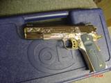 Colt 1911 Competition Series 45,master engraved & refinished,high gloss blue,nickel,& 24K gold,unfired-1 of a kind showpiece - 15 of 15