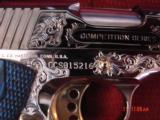 Colt 1911 Competition Series 45,master engraved & refinished,high gloss blue,nickel,& 24K gold,unfired-1 of a kind showpiece - 8 of 15