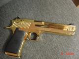 Magnum Research Desert Eagle 50AE,Rare bright mirror Titanium Gold finish,6" MK XIX,top rail,never fired,in case with all papers,a showpiece cann - 14 of 15