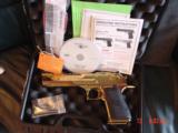 Magnum Research Desert Eagle 50AE,Rare bright mirror Titanium Gold finish,6" MK XIX,top rail,never fired,in case with all papers,a showpiece cann - 11 of 15