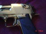 Magnum Research Desert Eagle 50AE,Rare bright mirror Titanium Gold finish,6" MK XIX,top rail,never fired,in case with all papers,a showpiece cann - 4 of 15