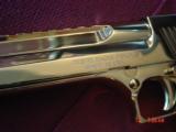 Magnum Research Desert Eagle 50AE,Rare bright mirror Titanium Gold finish,6" MK XIX,top rail,never fired,in case with all papers,a showpiece cann - 3 of 15
