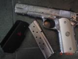 Colt Delta Elite 10MM,fully polished & engraved by Flannery Engraving,faux ivory & original grips,box & manual,awesome 1 of a kind showpiece !! - 14 of 15