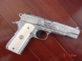 Colt Delta Elite 10MM,fully polished & engraved by Flannery Engraving,faux ivory & original grips,box & manual,awesome 1 of a kind showpiece !! - 2 of 15
