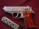 Walther/Interarms PPK/S 380,fully deep hand engraved & polished by Flannery Engraving,Rosewood grips,2 mags,box,& manual, a 1 of a kind work of art !! - 1 of 15