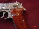 Walther/Interarms PPK/S 380,fully deep hand engraved & polished by Flannery Engraving,Rosewood grips,2 mags,box,& manual, a 1 of a kind work of art !! - 2 of 15