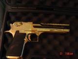 Magnum Research Desert Eagle 50AE,in the rare bright Titanium gold,6", a real showpiece hand cannon,never fired,in case with all papers & DVD,MK
- 2 of 15