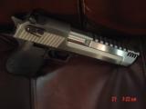 Magnum Research Desert Eagle 50AE,6", rare solid stainless & alloy frame with built on comp !,top & bottom rails,box & all papers,never fired,awe - 14 of 15