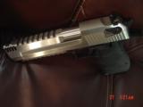 Magnum Research Desert Eagle 50AE,6", rare solid stainless & alloy frame with built on comp !,top & bottom rails,box & all papers,never fired,awe - 13 of 15