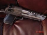 Magnum Research Desert Eagle 50AE,6",rare all solid satin & mat stainless model with built in COMP.,never fired,box & all papers,a great lhand ca - 12 of 15
