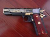 Colt 1911,The Leatherneck Vietnam Tribute Pistol,gold & silver engraved,#77 of 500,Pres case,Colt case,Rosewood grips,RARE ! awesome !! - 12 of 15