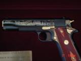 Colt 1911,The Leatherneck Vietnam Tribute Pistol,gold & silver engraved,#77 of 500,Pres case,Colt case,Rosewood grips,RARE ! awesome !! - 1 of 15