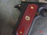 Colt 1911,The Leatherneck Vietnam Tribute Pistol,gold & silver engraved,#77 of 500,Pres case,Colt case,Rosewood grips,RARE ! awesome !! - 10 of 15