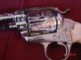Colt Bisley made in 1910,32 WCF,4 3/4",engraved & nickel refinished by Dwayne Woody,real carved ivory with horse head & ruby-1 of a kind !! - 7 of 15