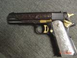 Colt 1911 Series 70,45acp,fully master engraved & refinished by Brian Mears, with 24k gold accents,real Pewter grips,& high gloss blue. 1 of a kind !! - 15 of 15
