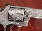 Smith & Wesson 629-6,44 Mag,6",fully deep hand engraved & polished by Flannery,Rosewood,grips,box etc.a masterpiece hand cannon !! - 3 of 15