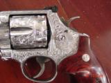 Smith & Wesson 629-6,44 Mag,6",fully deep hand engraved & polished by Flannery,Rosewood,grips,box etc.a masterpiece hand cannon !! - 6 of 15