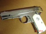 Colt 1908 Hammerless, 380 auto,fully refinished in bright mirror nickel,bonded Ivory grips,made 1926, 90 years old. done in Nov 2016,awesome showpiece - 14 of 15
