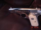 Colt 1908 Hammerless, 380 auto,fully refinished in bright mirror nickel,bonded Ivory grips,made 1926, 90 years old. done in Nov 2016,awesome showpiece - 11 of 15