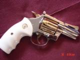 Colt Diamondback rare 2 1/2", 38 Special,fully refinished in bright nickel & 24K gold,bonded ivory grips, made 1975,redone in Nov.2016- a work of - 5 of 15