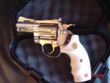Colt Diamondback rare 2 1/2", 38 Special,fully refinished in bright nickel & 24K gold,bonded ivory grips, made 1975,redone in Nov.2016- a work of - 11 of 15