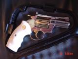 Colt Diamondback rare 2 1/2", 38 Special,fully refinished in bright nickel & 24K gold,bonded ivory grips, made 1975,redone in Nov.2016- a work of - 10 of 15