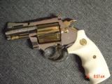Colt Diamondback rare 2 1/2", 38 Special,fully refinished in bright nickel & 24K gold,bonded ivory grips, made 1975,redone in Nov.2016- a work of - 13 of 15