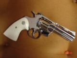 Colt Python 4",made 1969,fully refinished in bright nickel in Nov 2016,bonded ivory grips,357 magnum- a real showpiece 47 years old !! - 14 of 15