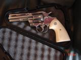 Colt Python 4",made 1969,fully refinished in bright nickel in Nov 2016,bonded ivory grips,357 magnum- a real showpiece 47 years old !! - 9 of 15
