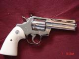 Colt Python 4",made 1969,fully refinished in bright nickel in Nov 2016,bonded ivory grips,357 magnum- a real showpiece 47 years old !! - 1 of 15