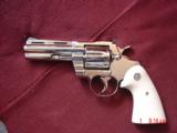 Colt Python 4",made 1969,fully refinished in bright nickel in Nov 2016,bonded ivory grips,357 magnum- a real showpiece 47 years old !! - 5 of 15