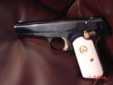 Colt 1903,32 Cal hammerless,made in 1916,fully refinished blue,with 24K gold accents,bonded ivory,awesome showpiece !! - 13 of 15