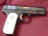 Colt 1903,32 Cal hammerless,made in 1916,fully refinished blue,with 24K gold accents,bonded ivory,awesome showpiece !! - 5 of 15