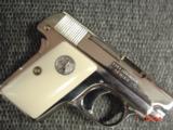 Colt 1908 Vest Pocket,25 caliber,fully refinished in bright nickel-done in Nov 2016,bonded ivory grips,made in 1923-awesome showpiece !! - 11 of 15