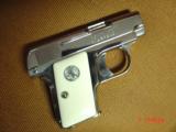 Colt 1908 Vest Pocket,25 caliber,fully refinished in bright nickel-done in Nov 2016,bonded ivory grips,made in 1923-awesome showpiece !! - 13 of 15