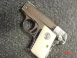 Colt 1908 Vest Pocket,25 caliber,fully refinished in bright nickel-done in Nov 2016,bonded ivory grips,made in 1923-awesome showpiece !! - 12 of 15