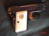 Colt 1908 Vest Pocket,25 caliber,fully refinished in bright blue & 24K accents,bonder ivory grips,made in 1922,& redone in Nov 2016-awesome show pisto - 15 of 15