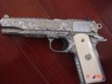 Colt Delta Elite 10mm,fully deep hand engraved & polished by Flannery Engraving,bonded ivory grips,etc.a masterpiece !! box & manual ! - 7 of 15