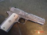 Colt Delta Elite 10mm,fully deep hand engraved & polished by Flannery Engraving,bonded ivory grips,etc.a masterpiece !! box & manual ! - 13 of 15