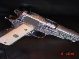 Colt Delta Elite 10mm,fully deep hand engraved & polished by Flannery Engraving,bonded ivory grips,etc.a masterpiece !! box & manual ! - 1 of 15