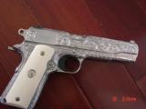 Colt Delta Elite 10mm,fully deep hand engraved & polished by Flannery Engraving,bonded ivory grips,etc.a masterpiece !! box & manual ! - 4 of 15