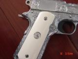 Colt Delta Elite 10mm,fully deep hand engraved & polished by Flannery Engraving,bonded ivory grips,etc.a masterpiece !! box & manual ! - 5 of 15