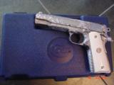 Colt Delta Elite 10mm,fully deep hand engraved & polished by Flannery Engraving,bonded ivory grips,etc.a masterpiece !! box & manual ! - 14 of 15