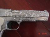 Colt Delta Elite 10mm,fully deep hand engraved & polished by Flannery Engraving,bonded ivory grips,etc.a masterpiece !! box & manual ! - 6 of 15