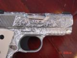 Colt Defender 3",45,fully deep hand engraved & polished by Flannery Engraving,2 mags,2 grips,box & papers,never fired-awesome !! - 3 of 15
