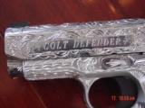Colt Defender 3",45,fully deep hand engraved & polished by Flannery Engraving,2 mags,2 grips,box & papers,never fired-awesome !! - 6 of 15