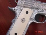 Colt Defender 3",45,fully deep hand engraved & polished by Flannery Engraving,2 mags,2 grips,box & papers,never fired-awesome !! - 2 of 15